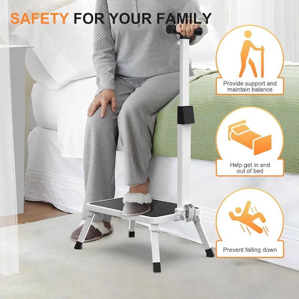 Foldable Step Stool with Adjustable Handle Non-Slip Platform