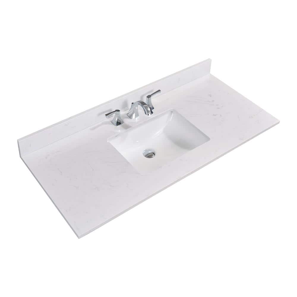 Jazz White Composite Stone Vanity Top with Sink