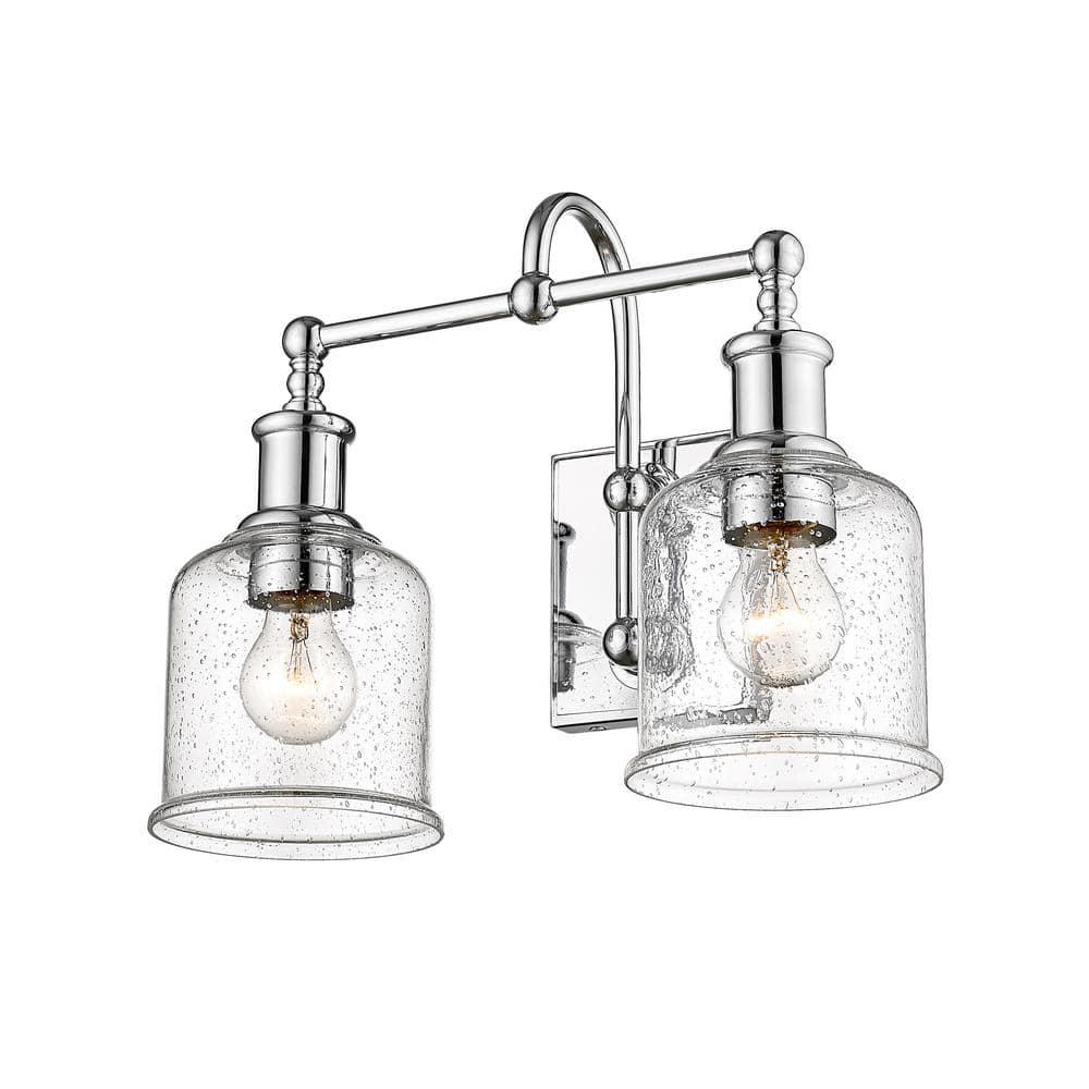 Bryant 16 in. 2Light Chrome Vanity Light with Glass Shade 7342VCH