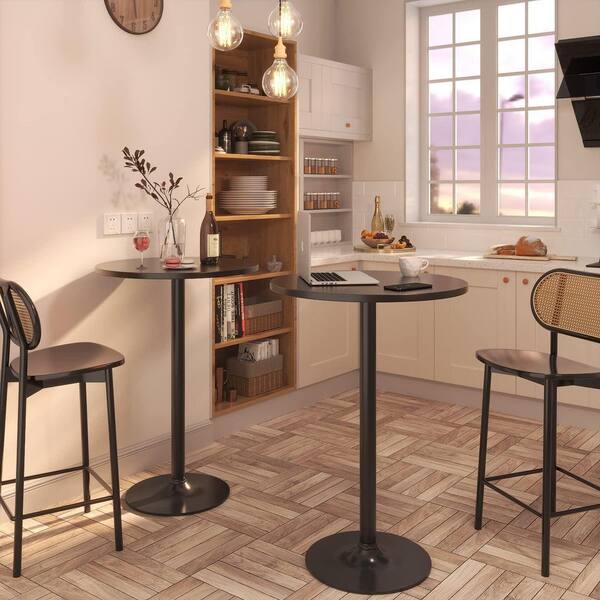 23.8 in. x 39.5 in. Bistro Table with Metal Base, MDF Top and