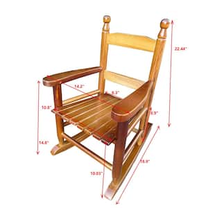 Oak Wood Outdoor Rocking Chair for Children Kids Ages 3 to 6