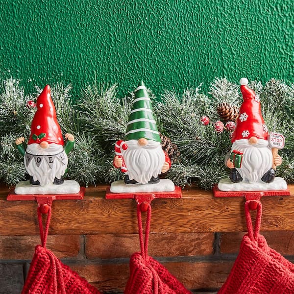 7 in. H Resin Gnomes Stocking Holder (Set of 3)