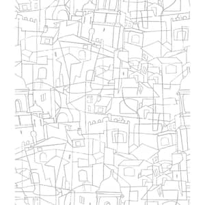 34 sq. ft. Cubist Cityscape Premium Peel and Stick Wallpaper