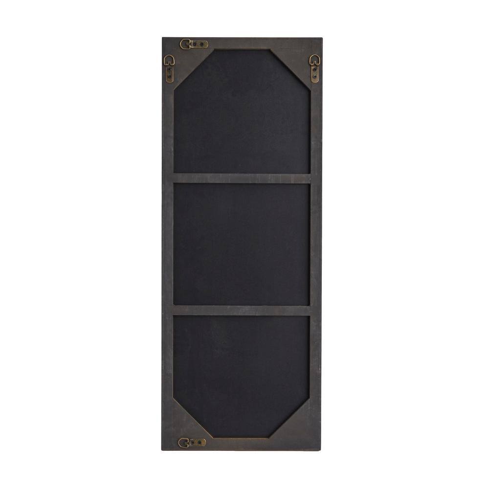 Elegant Gold-Framed Rectangular Wood Wall Mirror, 14" x 36"
