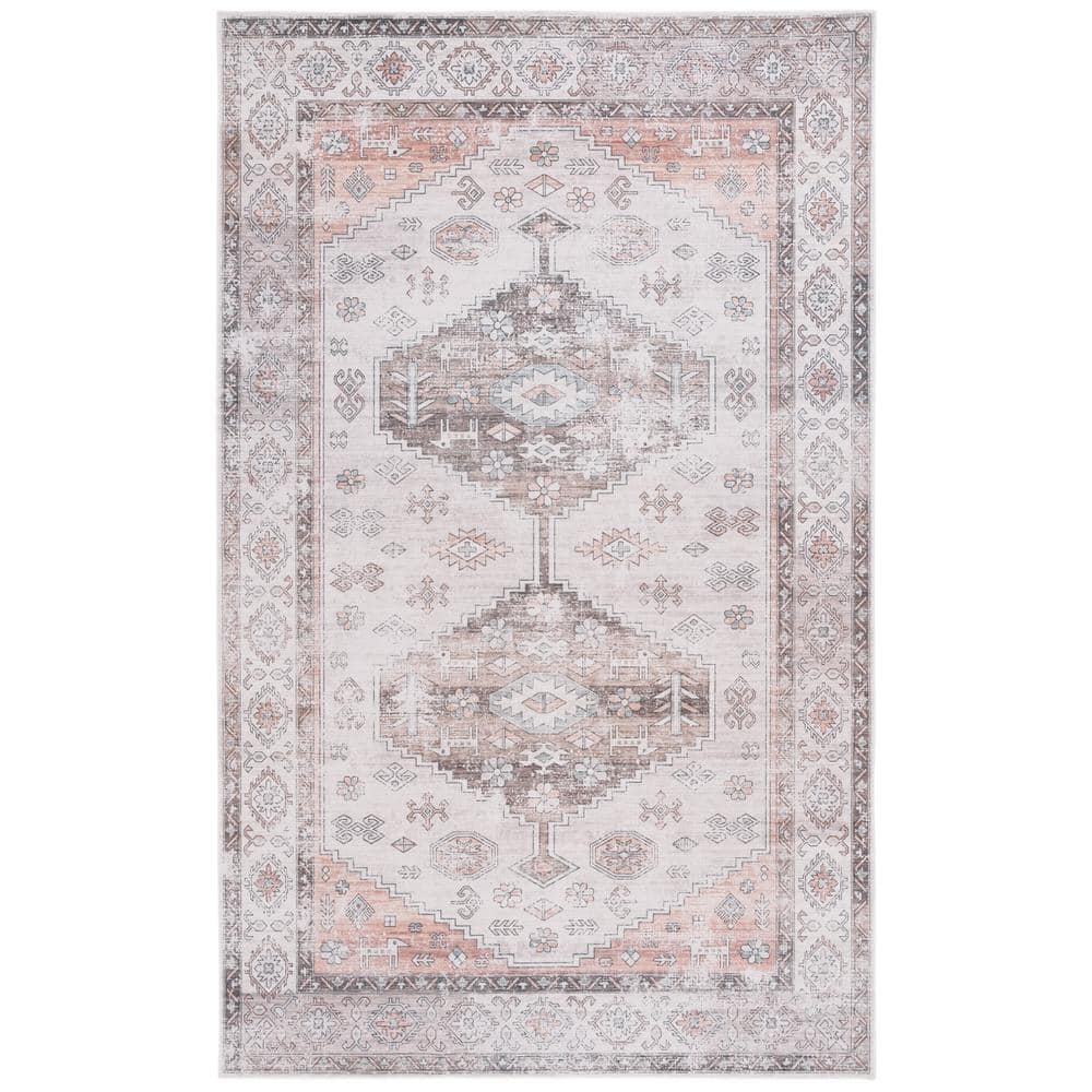 Arizona Beige/Taupe 4 ft. x 6 ft. Distressed Border Ornate Machine Washable Area Rug price history on PriceWatchPro
