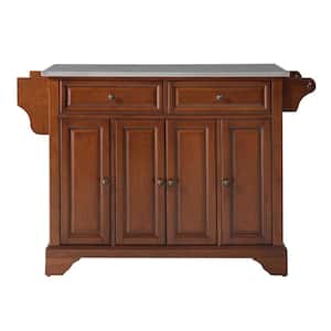 Lafayette Cherry Kitchen Island with Stainless Steel Top