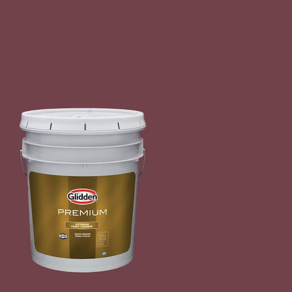 Glidden Premium 5 gal. PPG1053-7 Burgundy Wine Satin Exterior