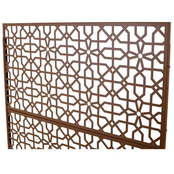 4 ft. x 6.3 ft. Brown Steel Outdoor Privacy Screen, Freestanding