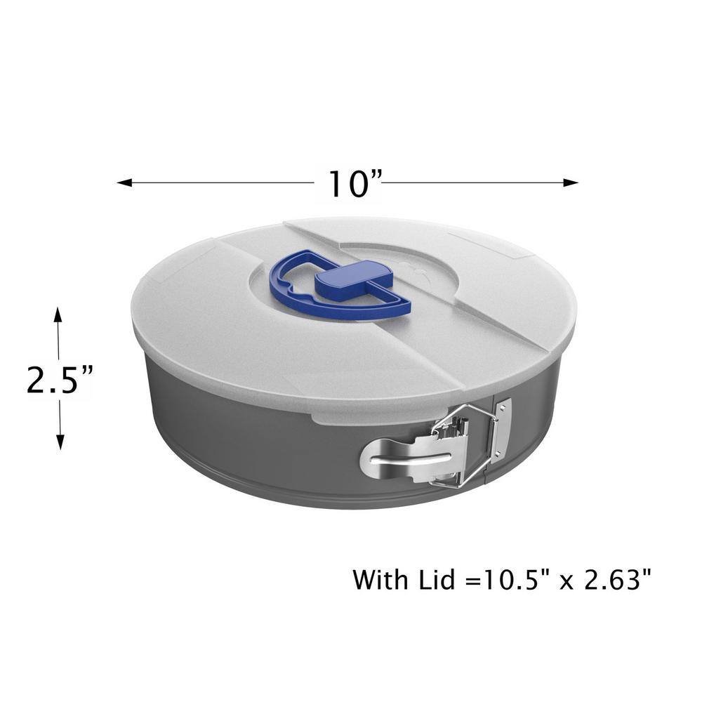 10.5" Gray Non-stick Carbon-Steel Springform Pan with Lid