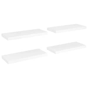 9.3 in. x 23.6 in. x 1.5 in. 4 pcs White MDF Floating Decorative Wall Shelves