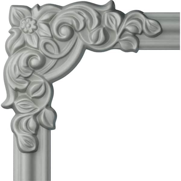 8 in. x 1-1/8 in. x 8 in. Urethane Seville Panel Moulding Corner (Matches Moulding PML01X00SE)