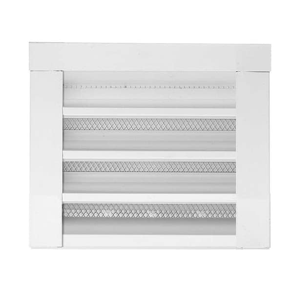 Gibraltar Building Products 14 in. x 12 in. Rectangular White Galvanized Steel Built-in Screen Gable Louver Vent