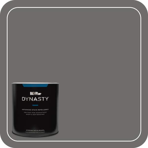 BEHR DYNASTY 1 qt. #780F-6 Dark Granite Satin Enamel Interior Stain-Blocking Paint and Primer