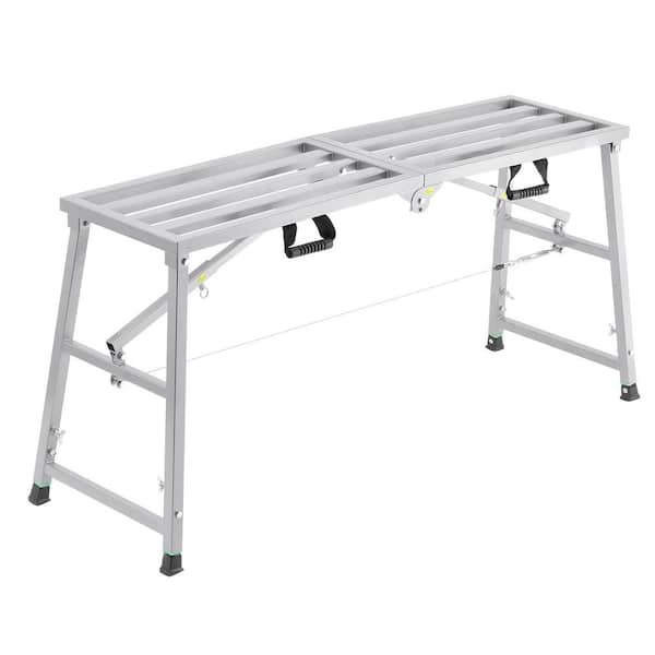Work Platform, 4.6 ft. 2.3 ft. H x 1. 63 ft. W, Galvanized Steel, Heavy Work Platform, Portable, 800 lbs. Load Capacity