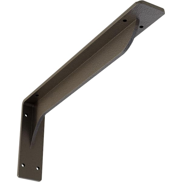 Ekena Millwork 2 in. W x 6-1/2 in. H x 16 in. D Hammered Dark Bronze Embrey Steel Bracket