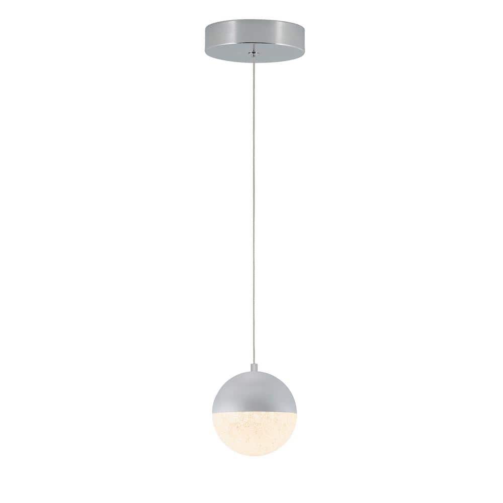 Chrome Globe LED Pendant Light with Glass Diffuser