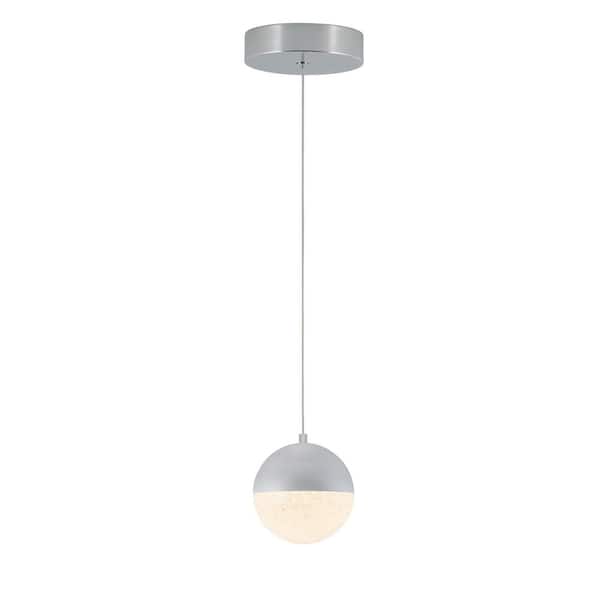 Sparkle 7-Watt 1-Light Glam Chrome Plated Integrated LED Pendant Light - Contemporary Pendant Light Fixture