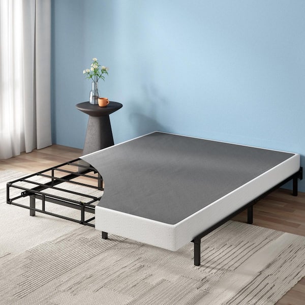 Gray Metal 5 in. Queen Box Spring with Outer Cover