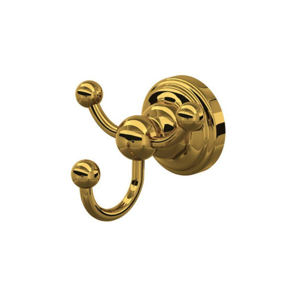 Victorian Single Robe Hook in Brushed Brass (2-Pack)