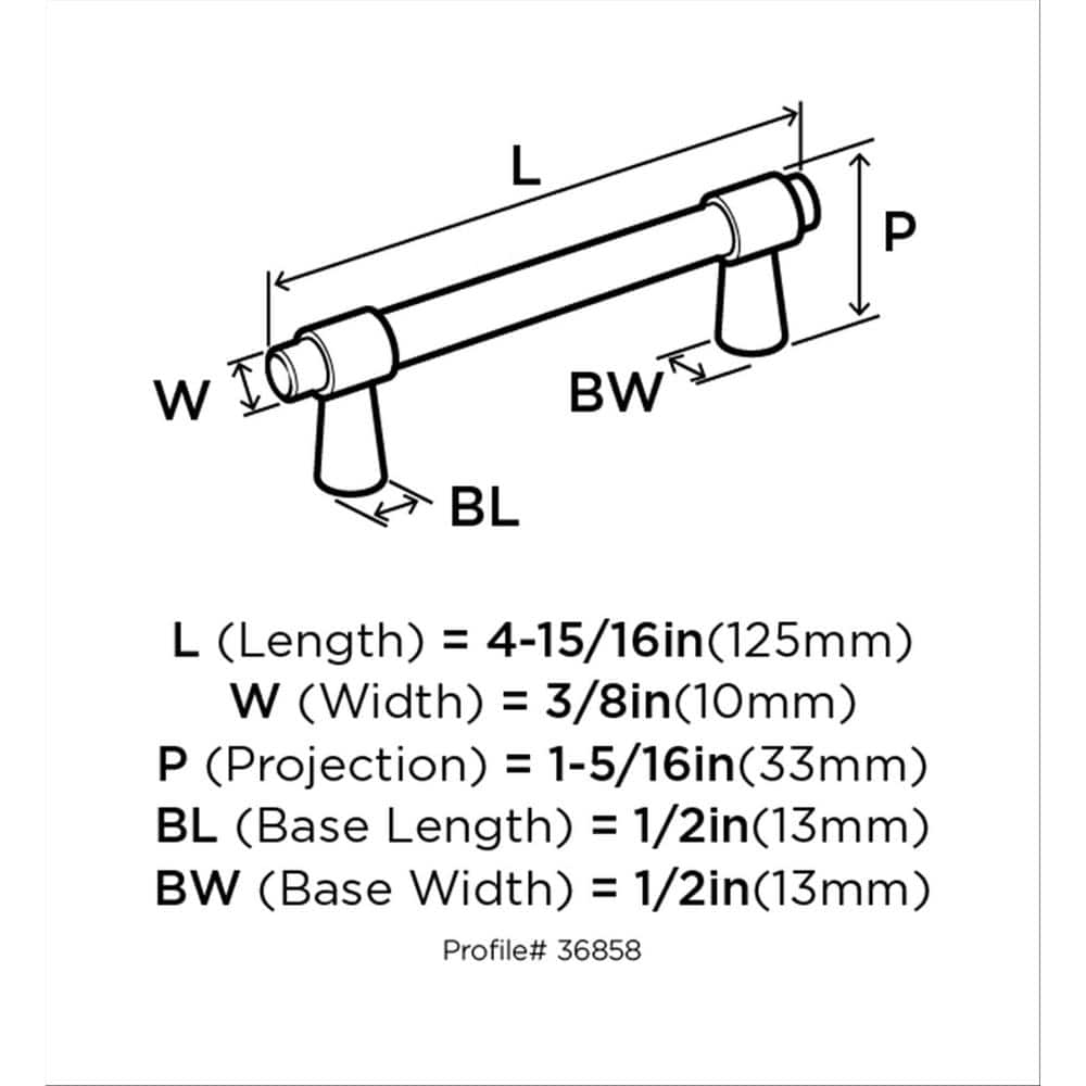 Matte Black Steel Modern Cabinet Bar Pull with Mounting Hardware