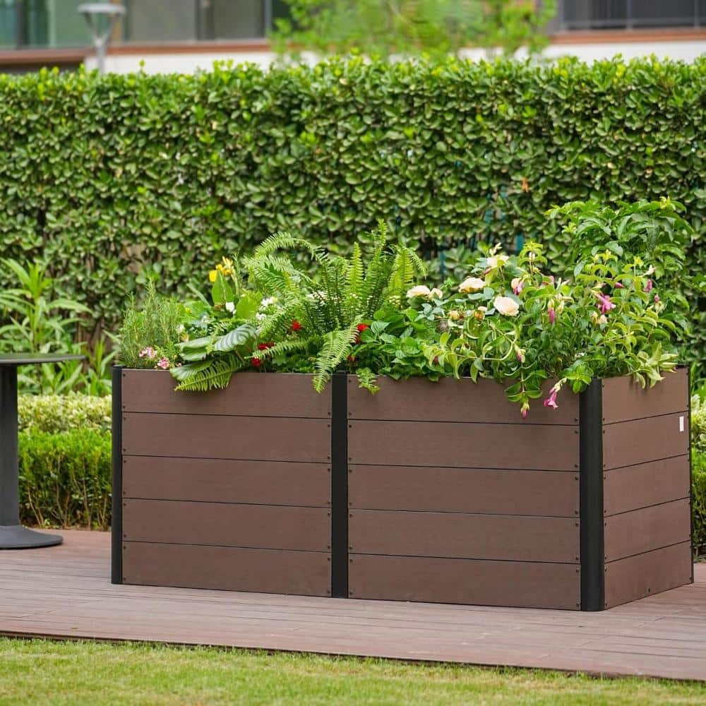 "48x25x29"" Elevated Wood Look Garden Bed, Composite, Deep Root, Open Bottom, Easy Assembly" price history on PriceWatchPro