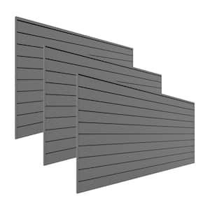 96 in. W x 48 in. H Slat Wall Panel Set Light Grey (3-Pack)