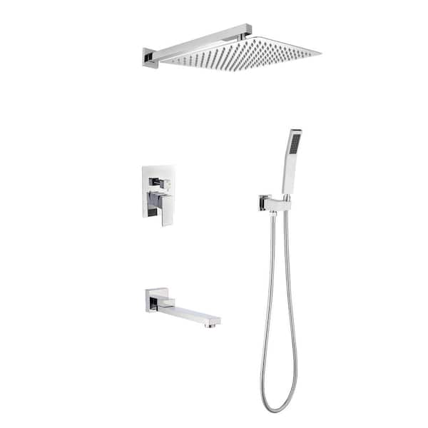 Tahanbath 2-Handle Claw Foot Tub Faucet with Hand Shower in. Chrome