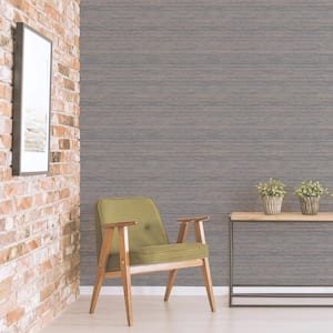 Sisal Texture Grey and Rose Gold Removable Wallpaper