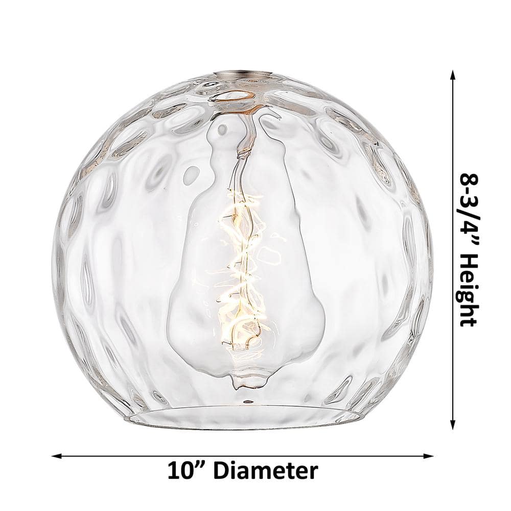 Athens Clear Water Glass Globe Pendant Light with Satin Nickel Finish