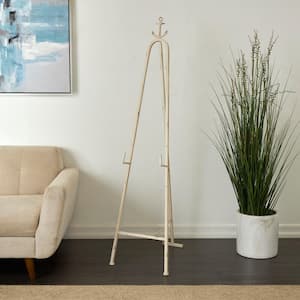White Metal Tall Adjustable Display Stand 3-Tier Anchor Easel with Foldable Stand and Chain Support