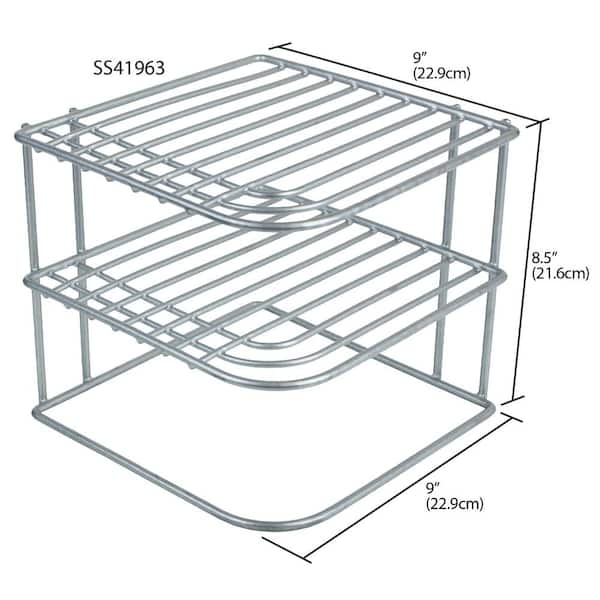 Home Basics 3 Tier Vinyl Coated Steel Corner Organizing Storage Rack, White, KITCHEN ORGANIZATION