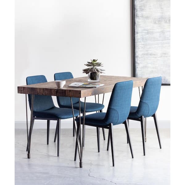 Monroe Industrial Natural Reclaimed Pine Wood 59 in. Rectangle 4 Legs Dining Table Seats 4