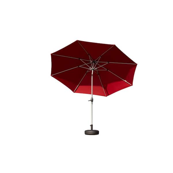 Cesicia 10 ft. Steel Outdoor 8-Rib Market Patio Umbrella in Brick Red with Push Button Tilt and Crank(Base Not Included)