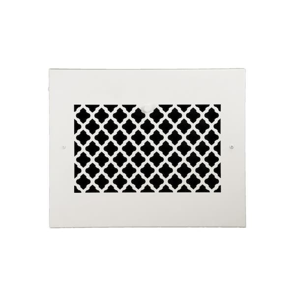 Tuscan 15 in. x 12 in. Steel Gravity Baseboard Floor Register, White/Powder Coat with Air Control Damper