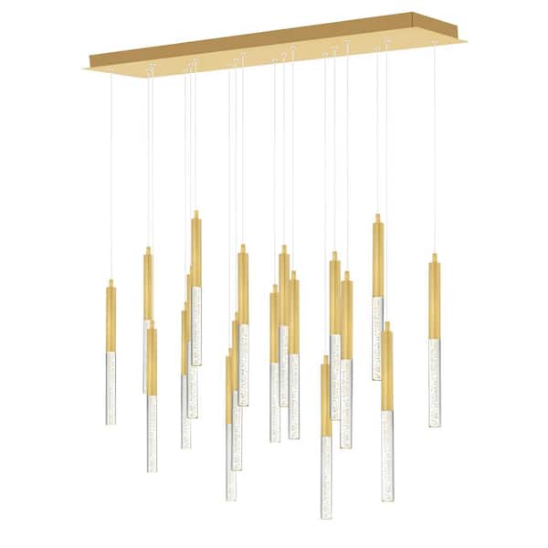 CWI Lighting Dragonswatch 18-Light Integrated LED Satin Gold Chandelier