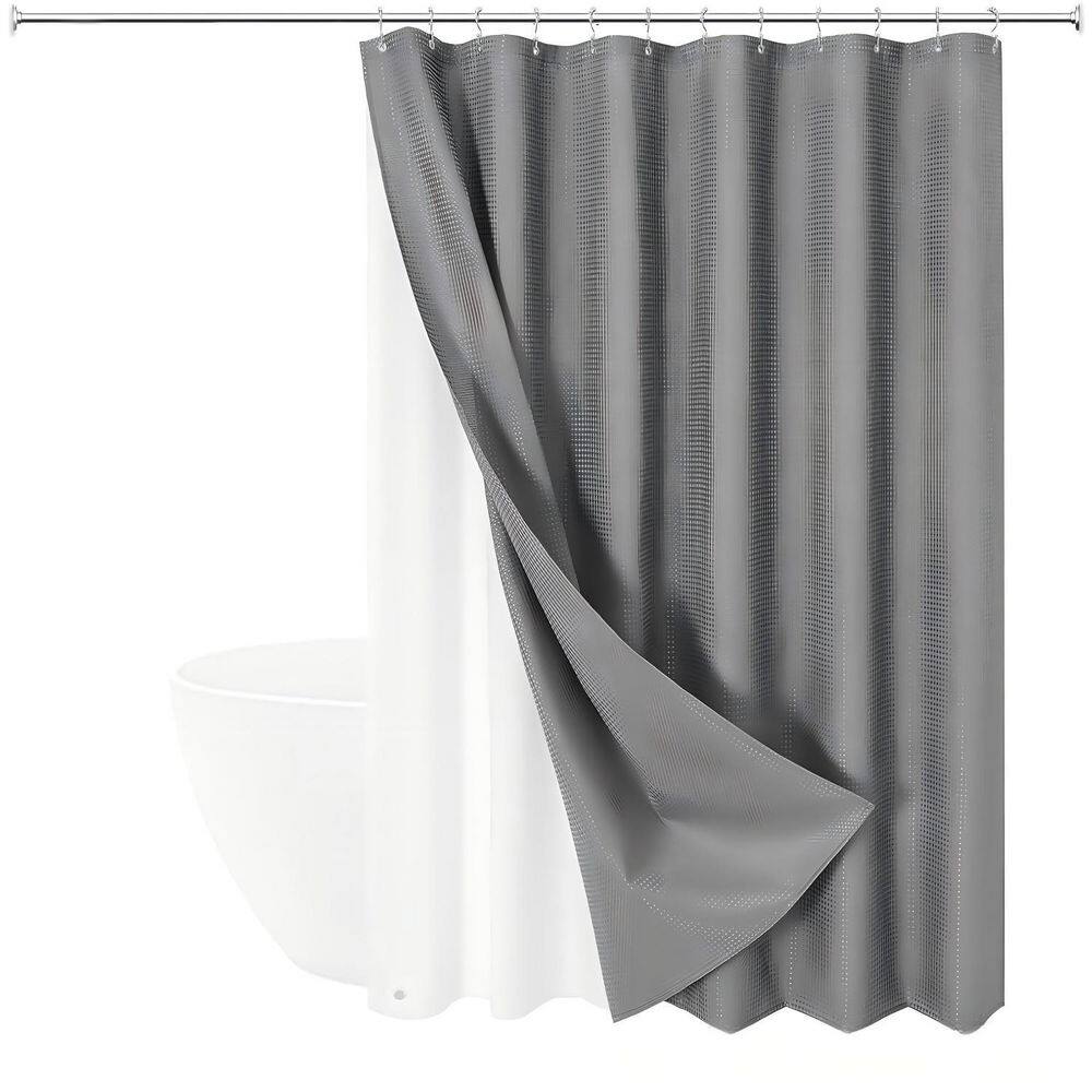 72 in. W x 72 in. L Polyester Shower Curtain in Grey with Hooks, Waterproof Fabric Shower Curtains for Bathroom price history on PriceWatchPro