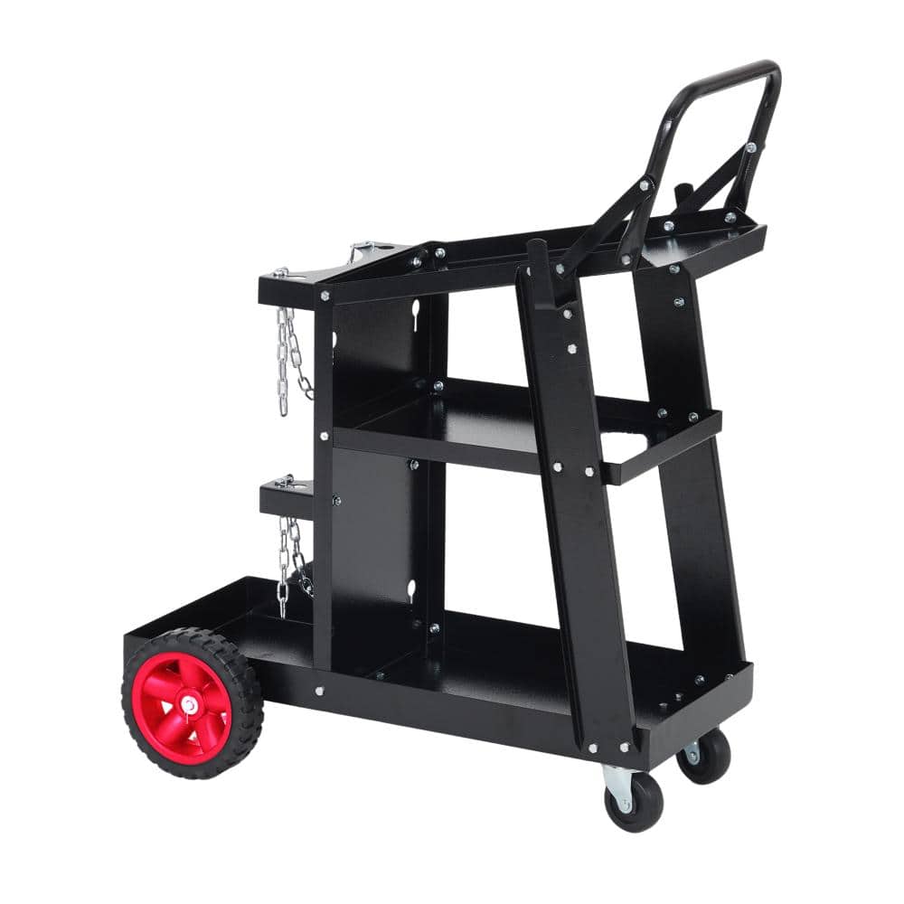 Welding Cart, 3-Tier Heavy Duty Welder Cart with 400 Lbs Load Capacity, Rolling Metal Utility Cart with Raised Handle price history on PriceWatchPro