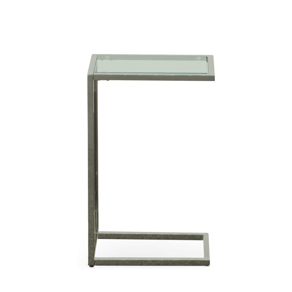 Chrome and Clear Glass Rectangular End Table, 26 in.