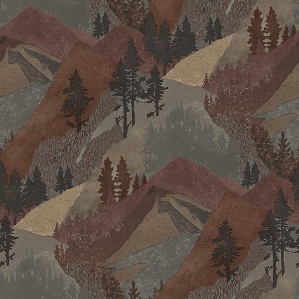 Chesapeake Range Rust Mountains Paper Strippable Roll (Covers 56.4 sq. ft.)