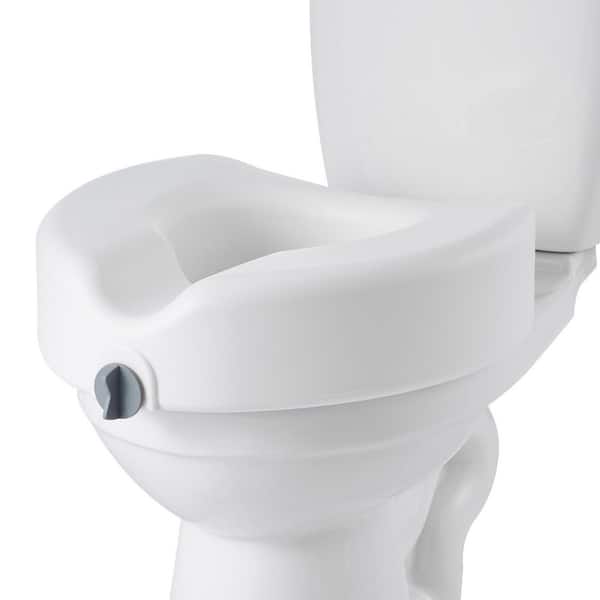 Raised Toilet Seat, 350 lbs. Capacity, 5 in. Lift Height, Commode Elevated Toilet Seat Riser with Enlarged Opening
