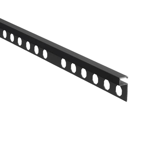 Novolistel 3 Matt Black 3/8 in. x 98-1/2 in. Aluminum Tile Edging Trim
