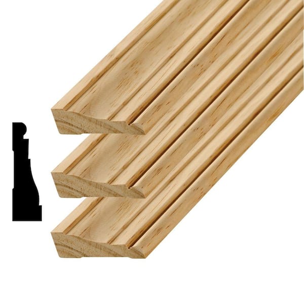 Alexandria Moulding WM 376 11/16 in. x 2-1/4 in. x 84 in. Pine Pre-Mitered Casing Set (3-Piece)