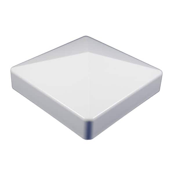Weatherables 4 in. x 4 in. White Vinyl External Pyramid Post Cap