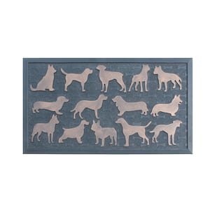 First Impression Dogs Mat Black/Copper 30 in. x 18 in. Rubber Beautifully Hand Finished, Non-Slip Heavy Door Mat