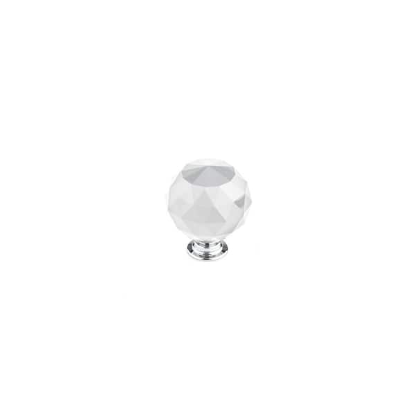Richelieu Hardware Pordenone Collection 1-9/16 in. (40 mm) Crystal and Chrome Contemporary Cabinet Knob