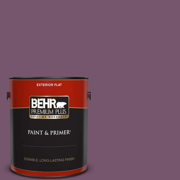 BEHR PREMIUM PLUS 1 gal. #PMD-87 Exotic Orchid Flat Exterior Paint & Primer