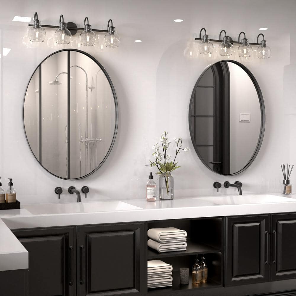 Oval Gold Stainless Steel Bathroom Vanity Mirror
