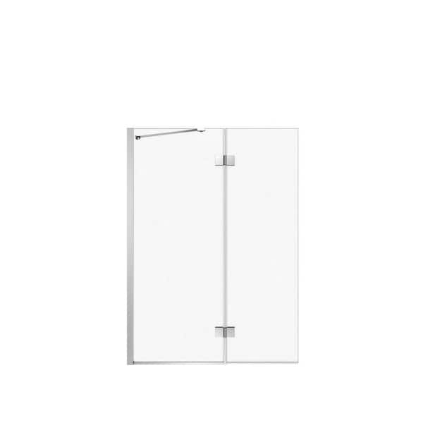 Axial Duo Shield 42 in. x 58 in. Frameless Tub Door with 24 in. Fixed Panel and 18 in. Pivoting Panel in Chrome