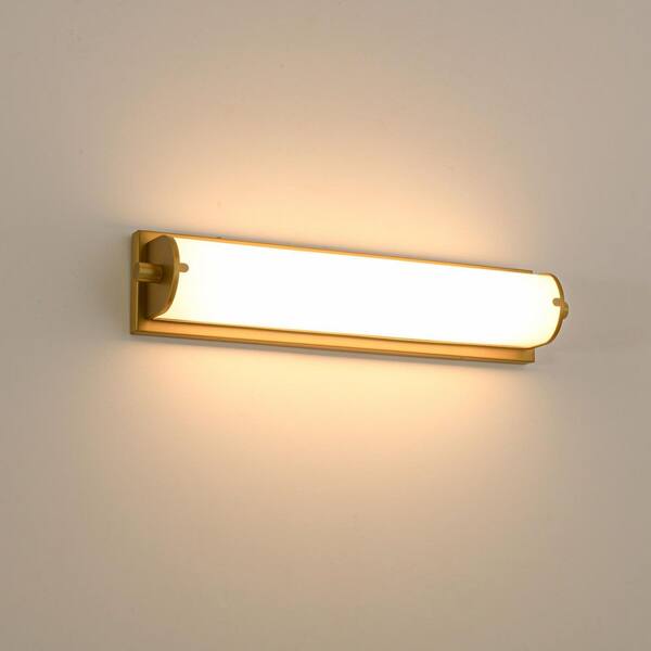 Rennnsan Fynr Modern 1-Light 20.5 in. Brushed Gold Linear LED Wall