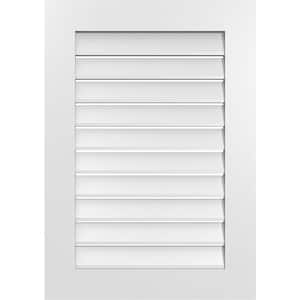 24 in. x 34 in. Vertical Surface Mount PVC Gable Vent: Functional with Standard Frame
